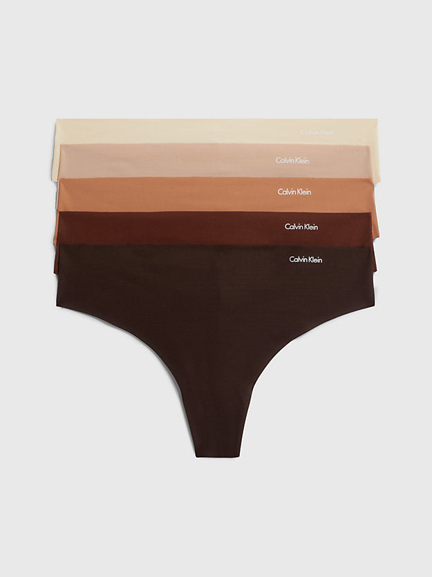 Calvin Klein 5 Pk Invisible Thong Naturals