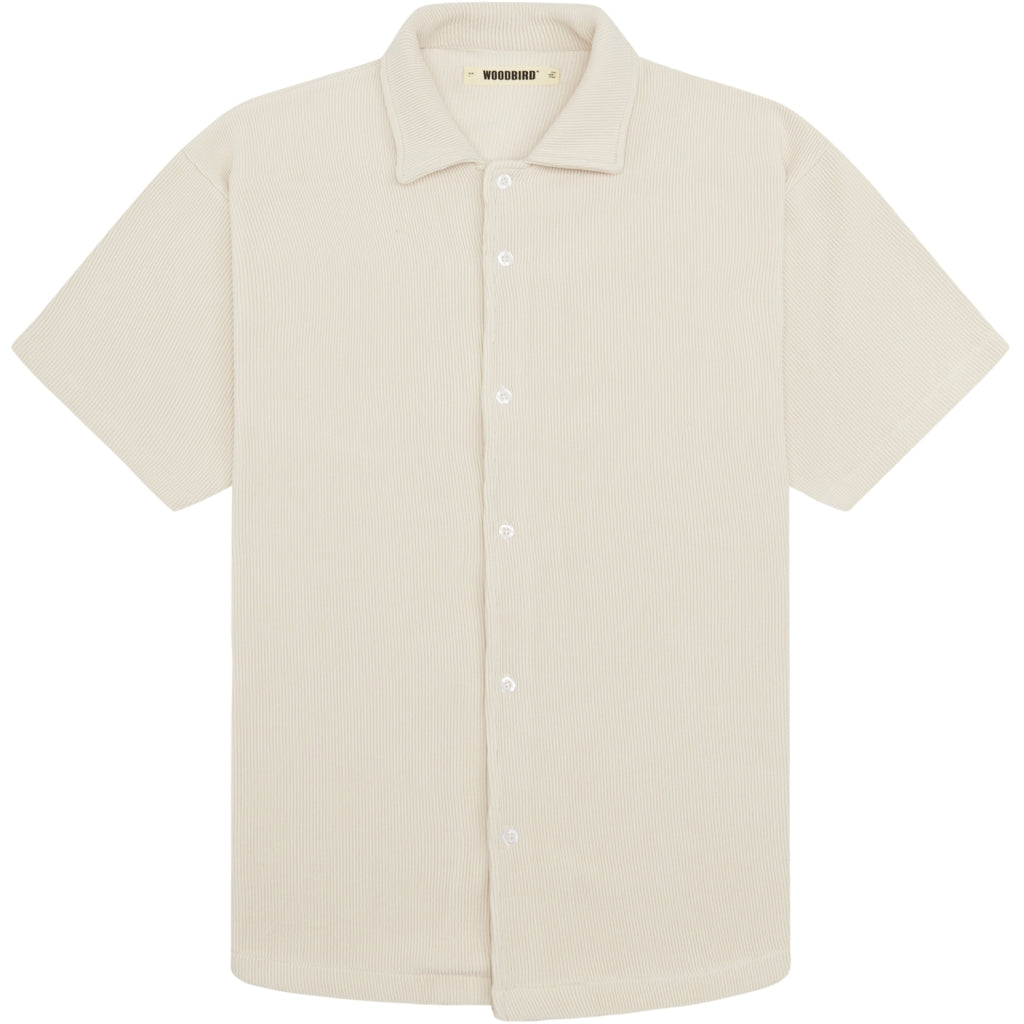 Woodbird Banks Plisse Shirt Off White - Mojo Independent Store
