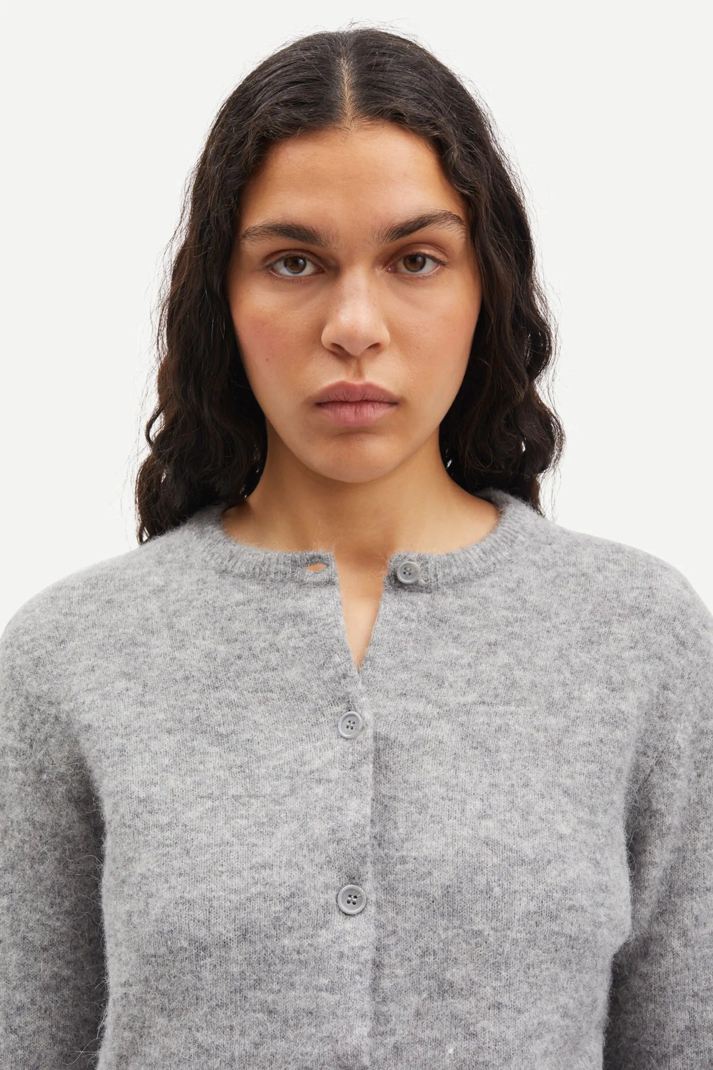 Samsøe Samsøe Nor Short Cardigan Grey Mel - Mojo Independent Store