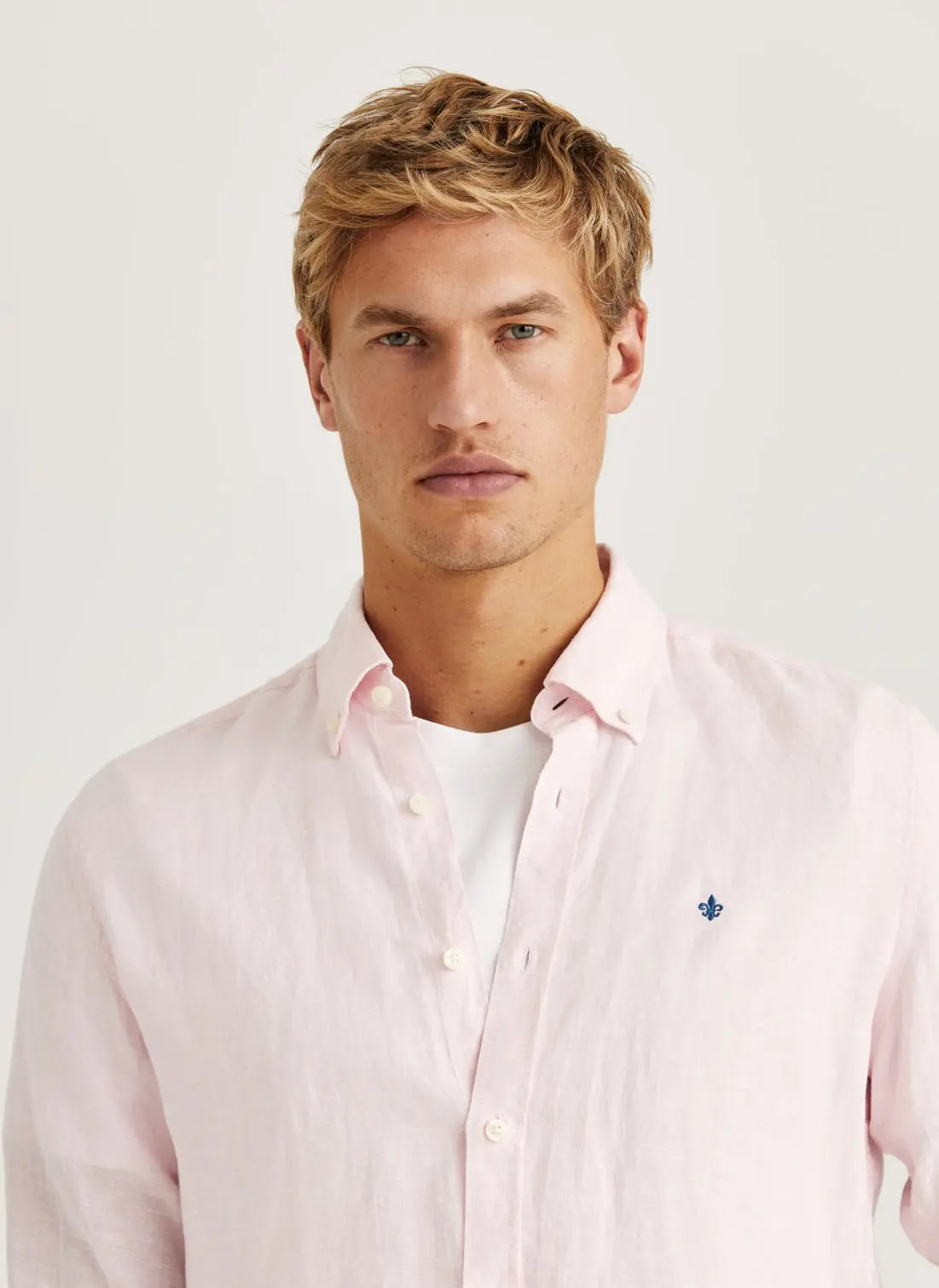 Morris Douglas Linen Shirt Lt Pink - Mojo Independent Store