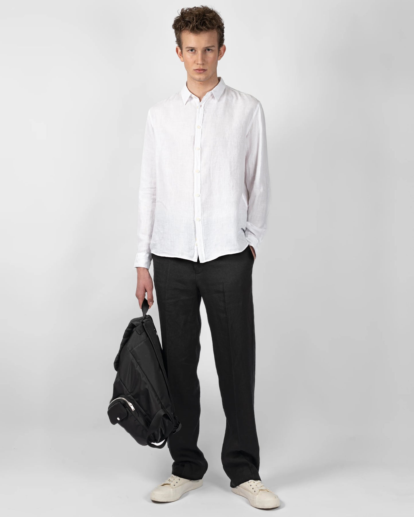 Ljung Wide Trousers Linen Black - Mojo Independent Store