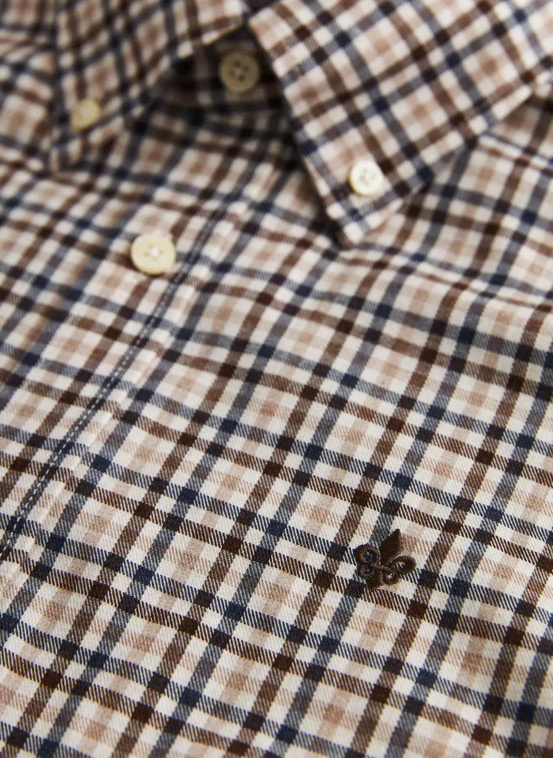 Morris Flannel Check Shirt Classic Fit Brown
