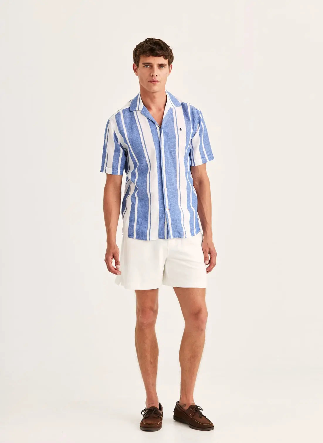 Morris Resort Linen SS Shirt Blue - Mojo Independent Store