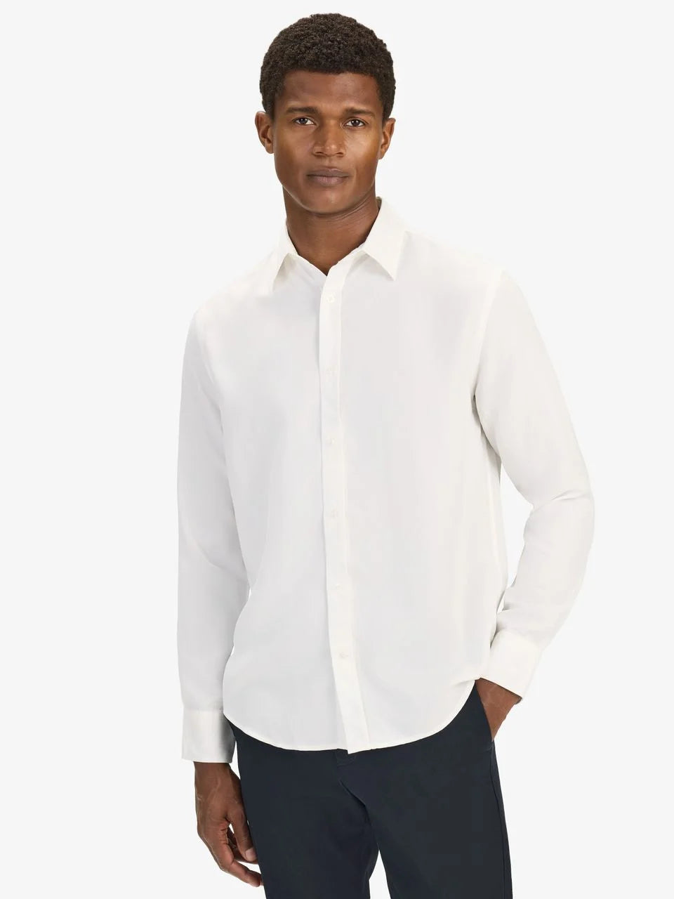 John Henric Casual Lyocell Shirt White