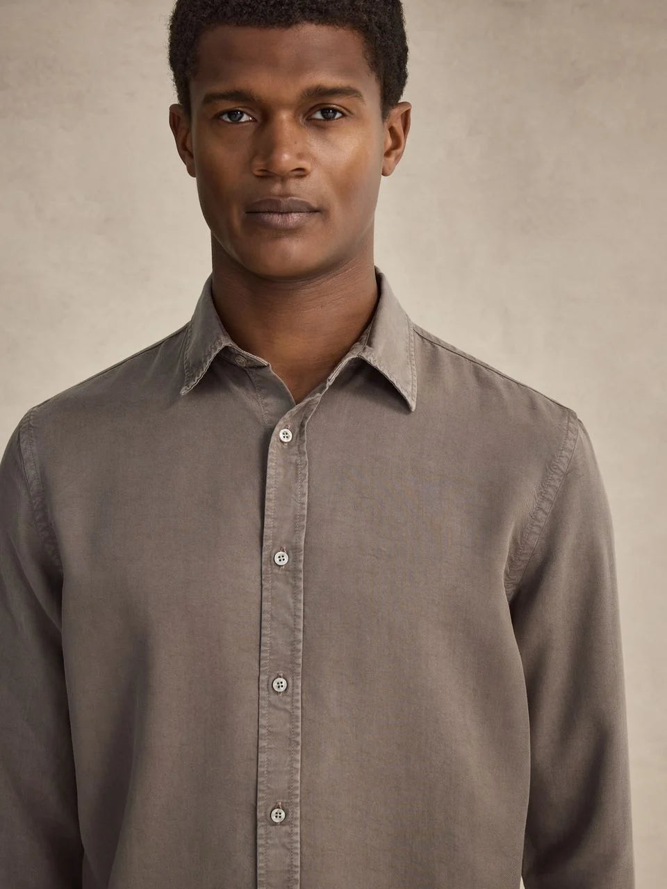 John Henric Casual Lyocell Shirt Taupe