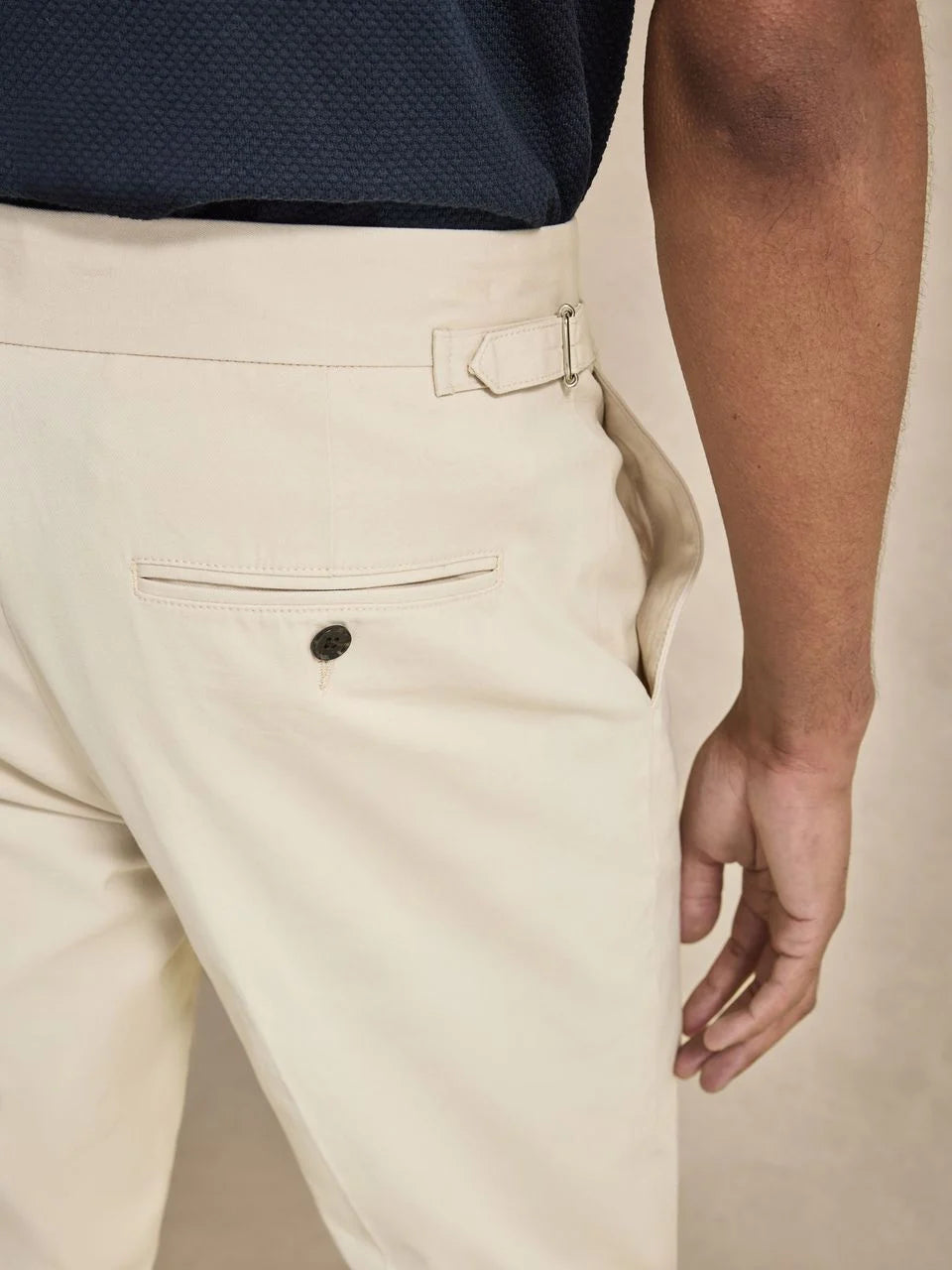 John Henric Cotton Chinos w/Buckle Sand