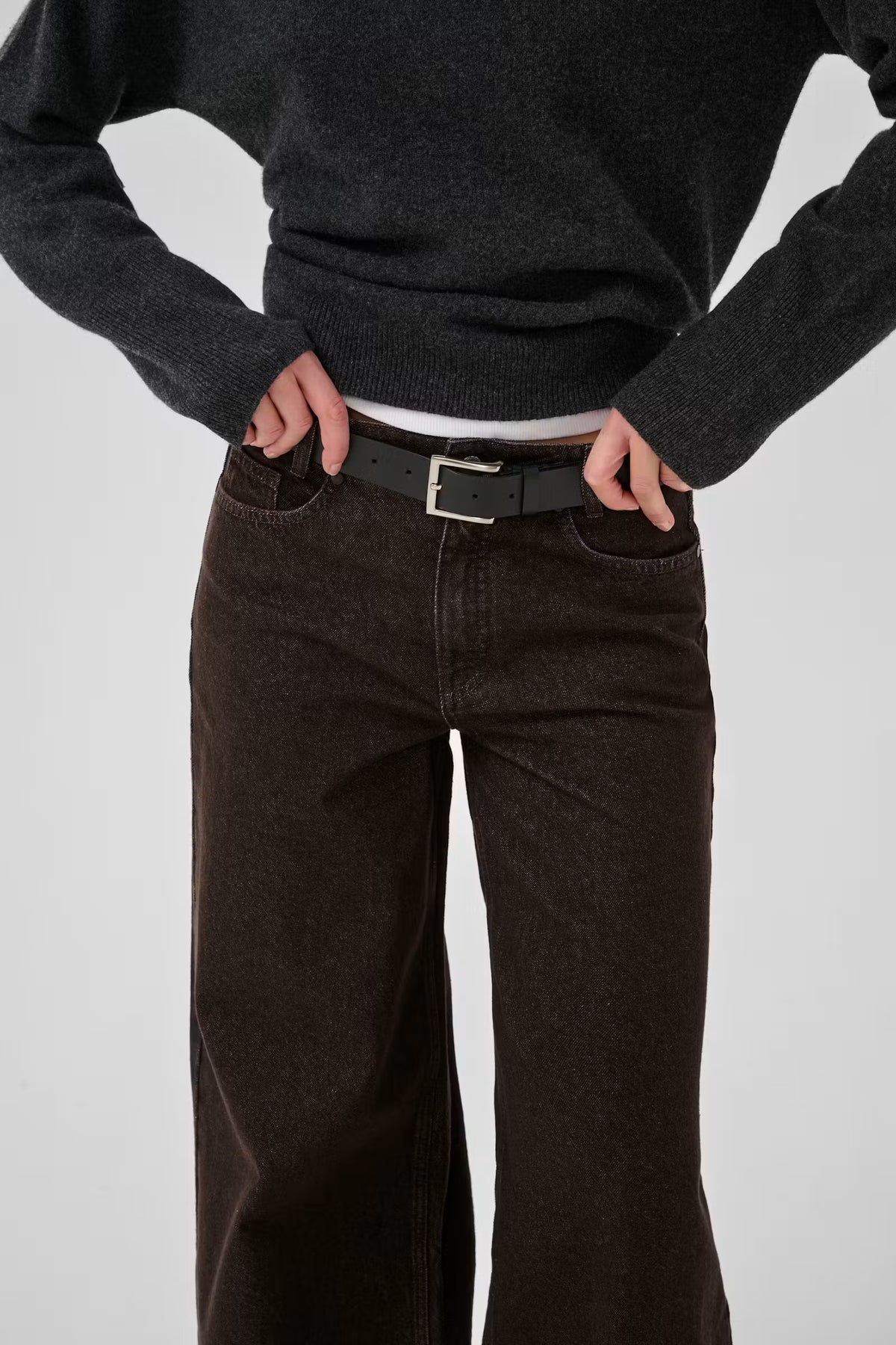 My Essential Wardrobe Jeans Wide Ava Dark Brown Wash