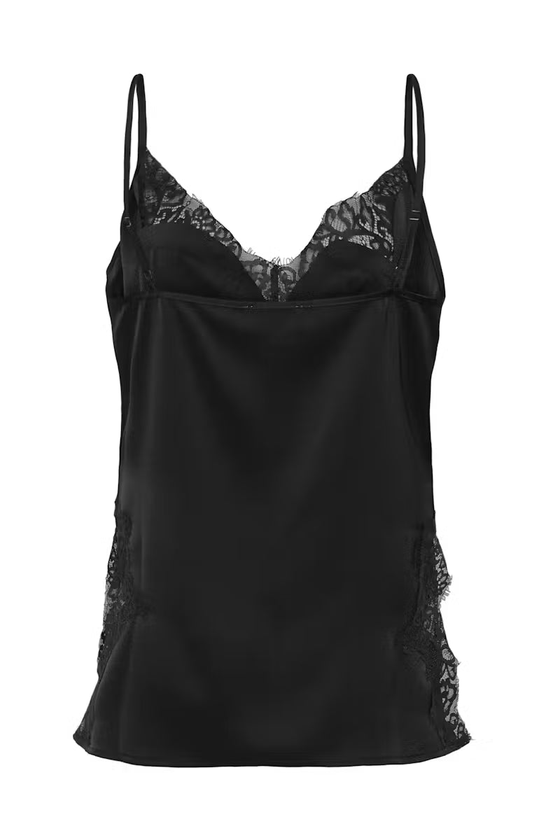 My Essential Wardrobe Brenda Lace Long Top Black