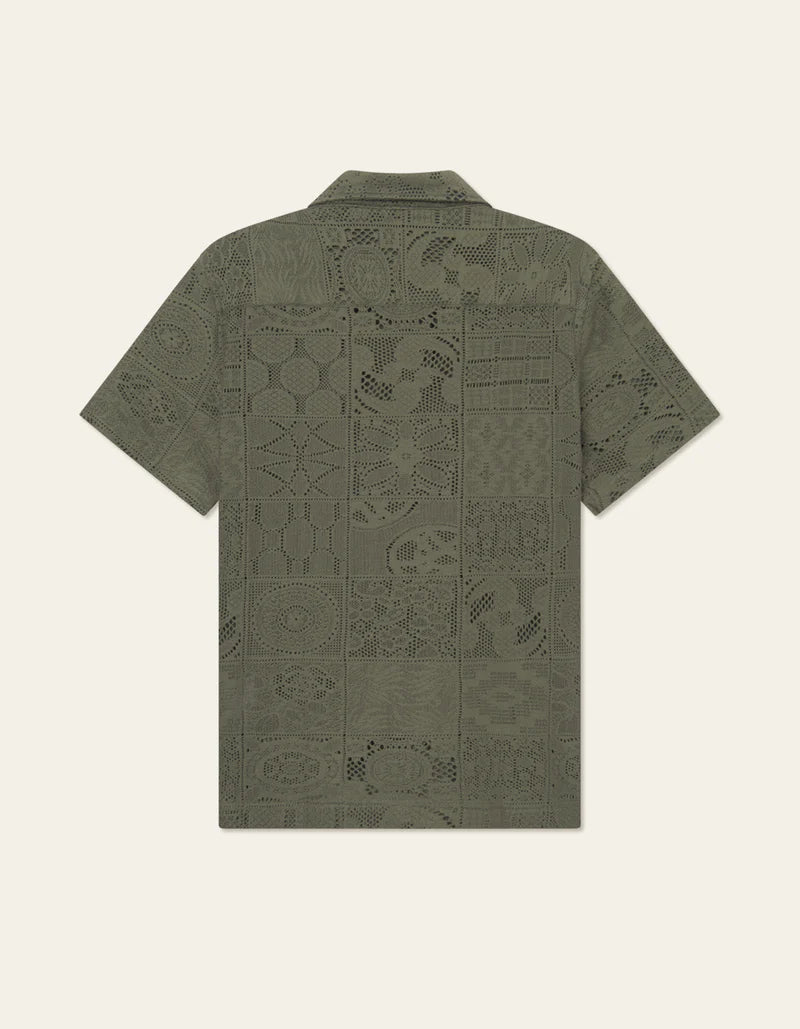 Les Deux Hector Lace SS Shirt Olive Night