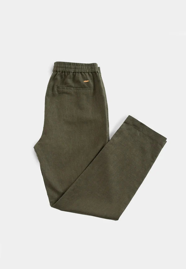 Ciszere Harlow Linen Trousers Forest Green