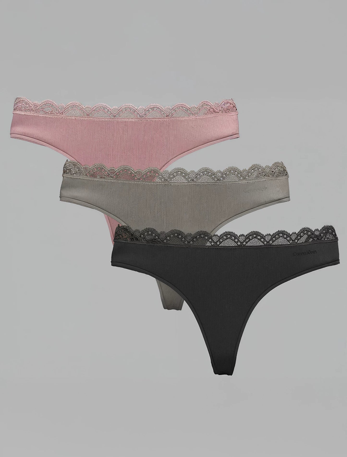 Calvin Klein 3 Pk Microfiber stretch with lace black/cedar/attract