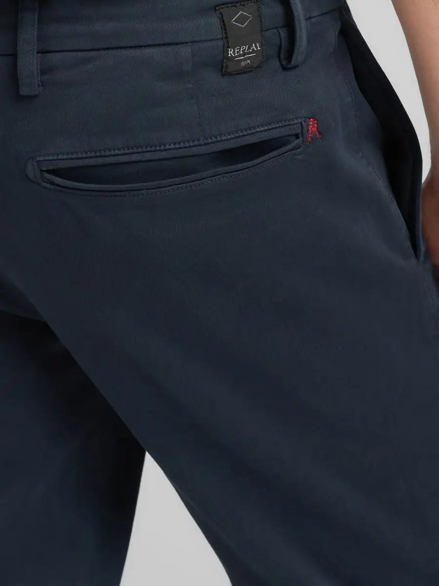 Replay Benni Hyperflex Regular Fit Chino Blue - Mojo Independent Store
