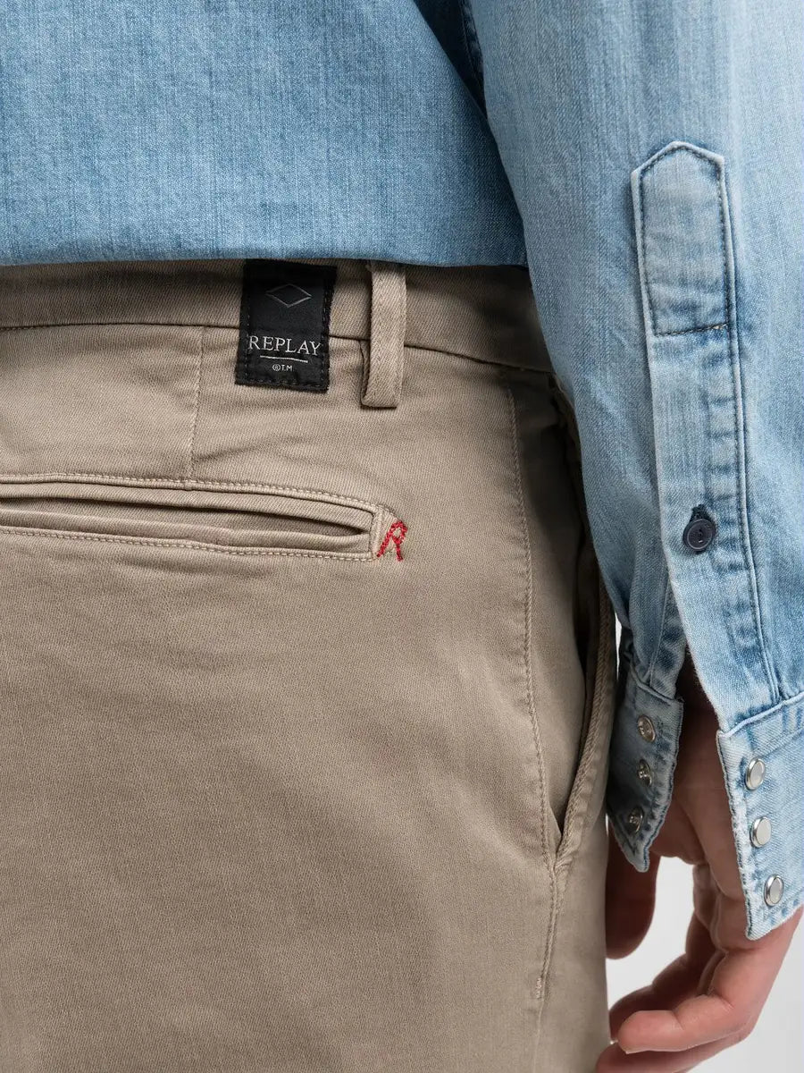 Replay Benni Hyperflex Regular Fit Chino Sand