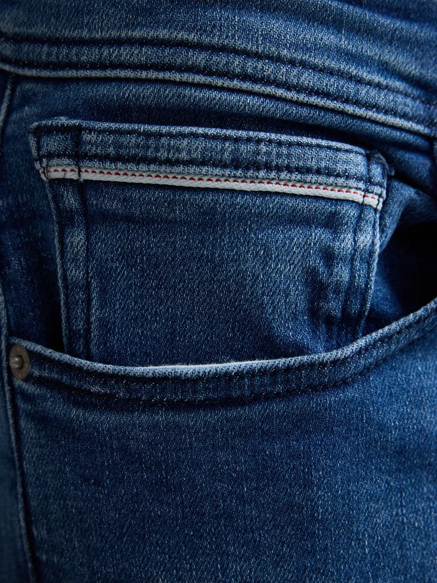 Replay Grover Power Stretch Denim Mid Blue Black Patch