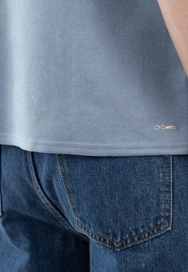 Ciszere Nathan Vegan Suede Shirt Aqua Breeze Blue