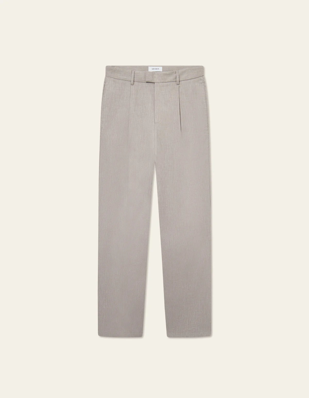 Les Deux Reece Pleated Slub Suit Pants Light Sand