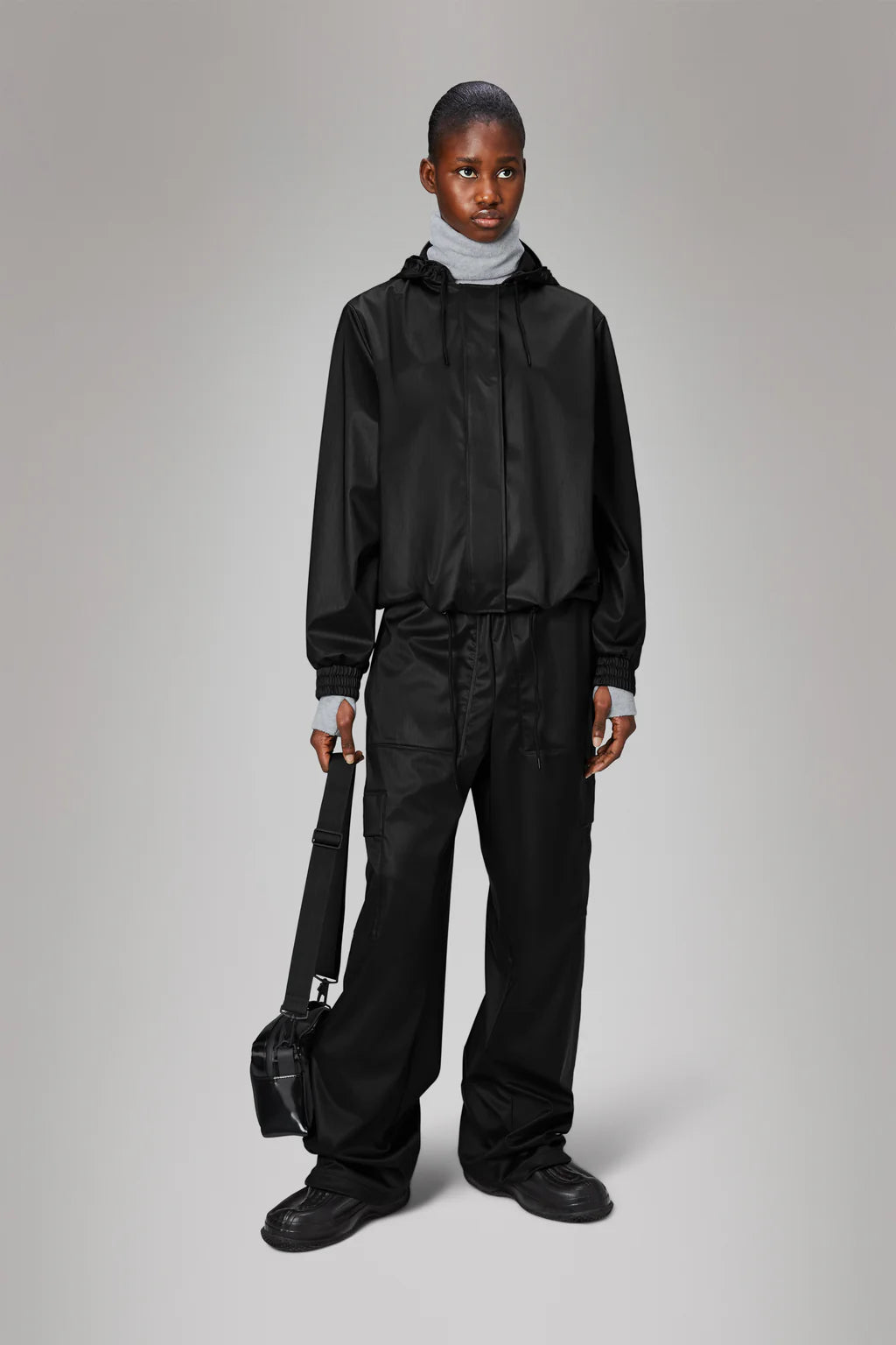 Rains String W Jacket Black Grain