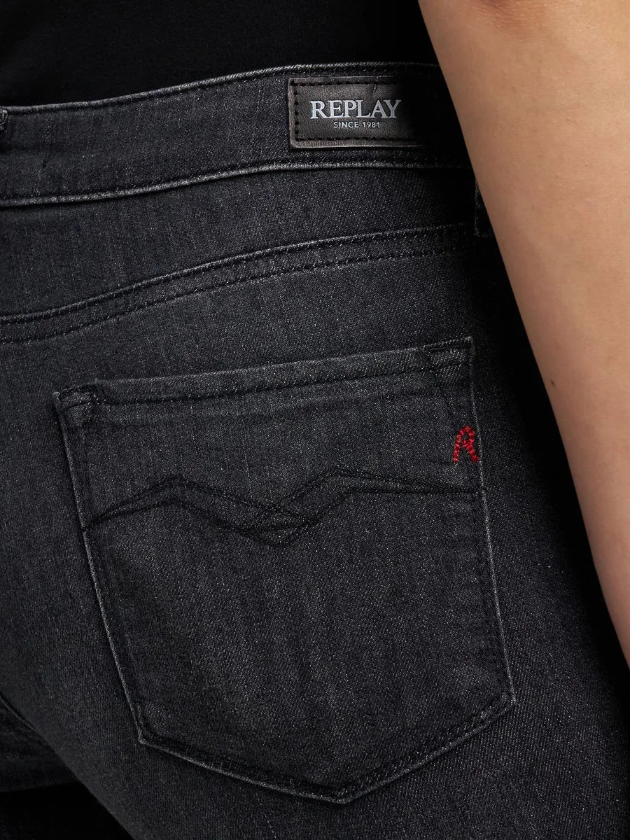 Replay Zolie Straight Fit Jeans Black Delave