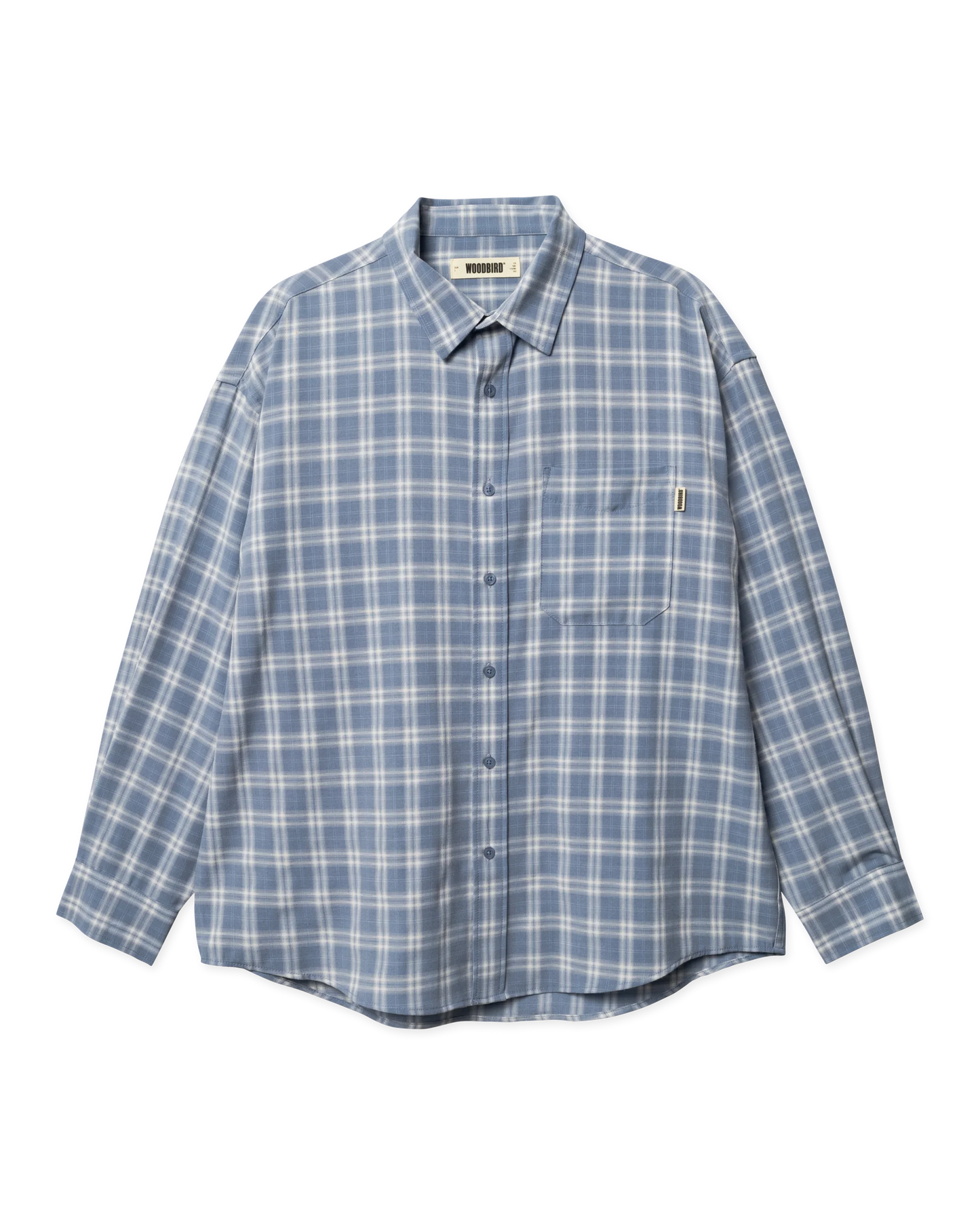 Woodbird Jong Dobby Check Shirt Light Blue - Mojo Independent Store