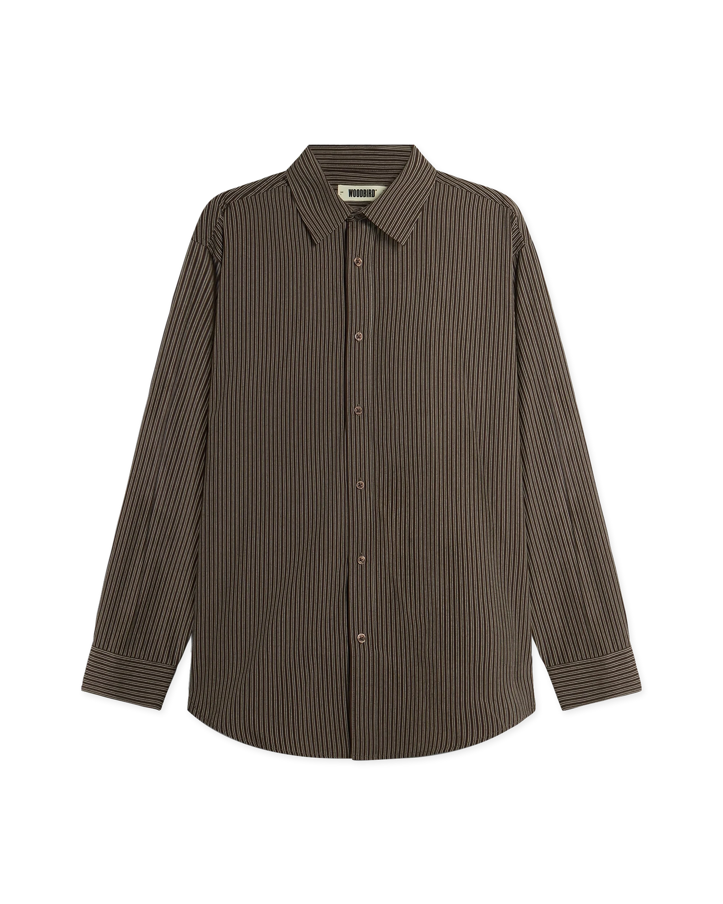 Woodbird Jong Stripe Shirt Brown