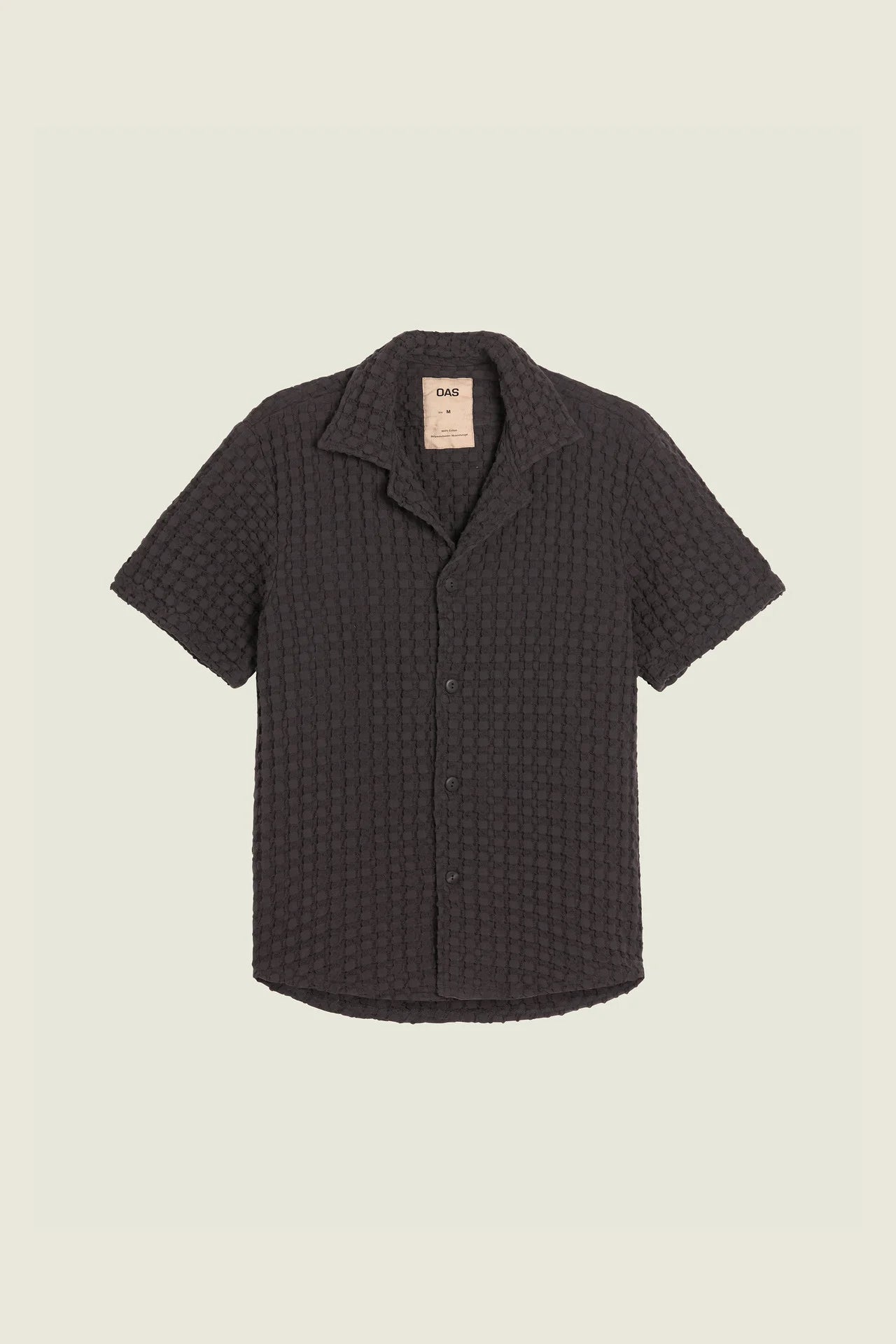 Oas Nearly Black Cuba Waffle Shirt - Mojo Independent Store