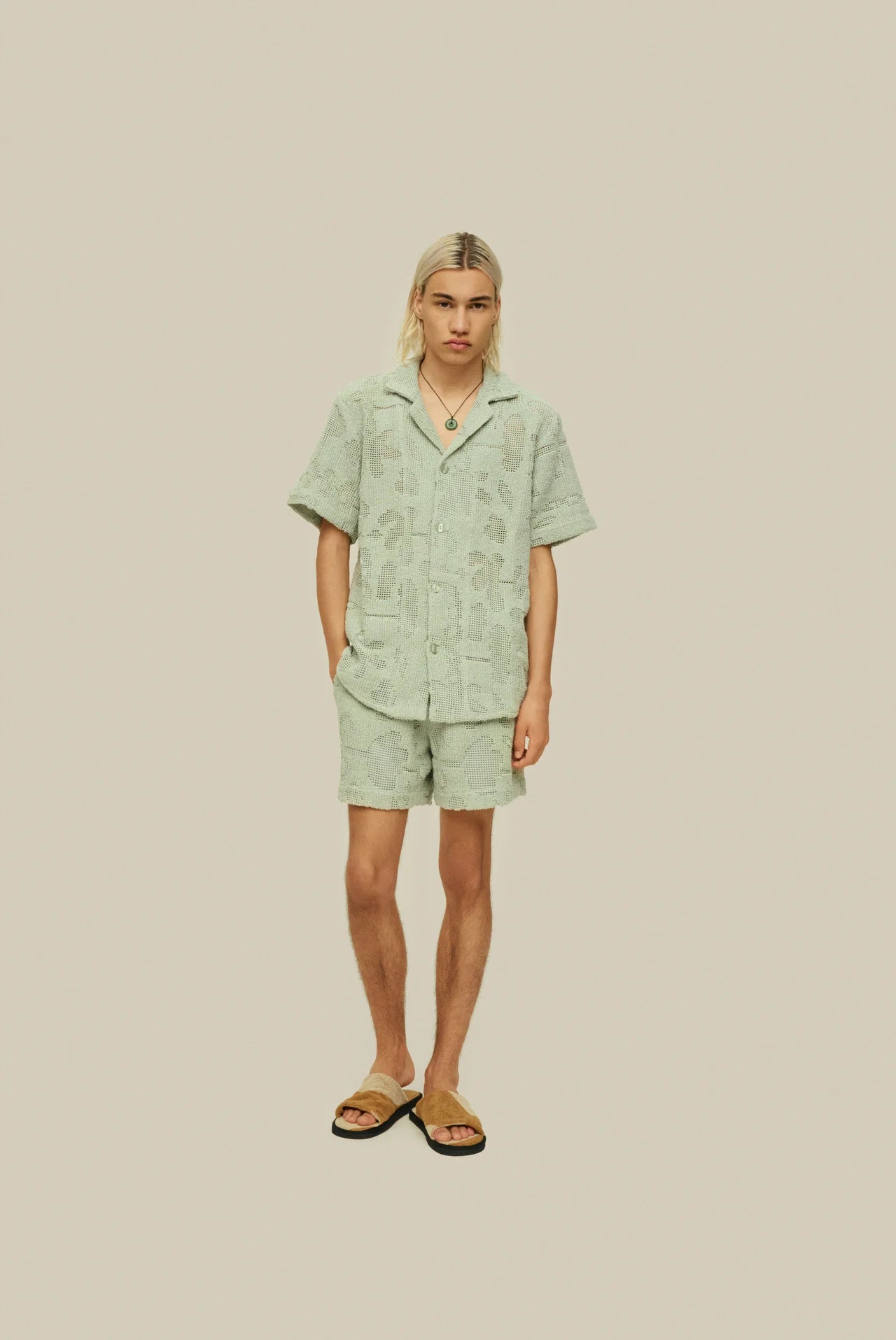 Oas Galbanum Crochet Shorts