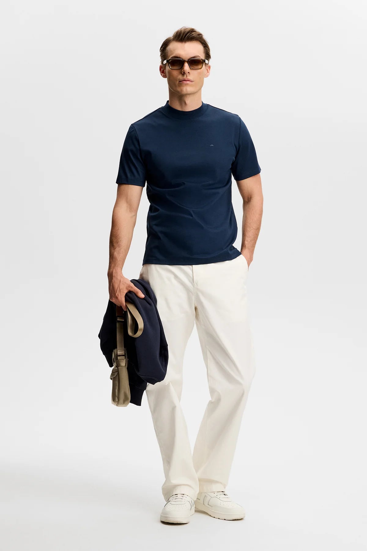 J.Lindeberg Ace Mock Neck T-Shirt Navy