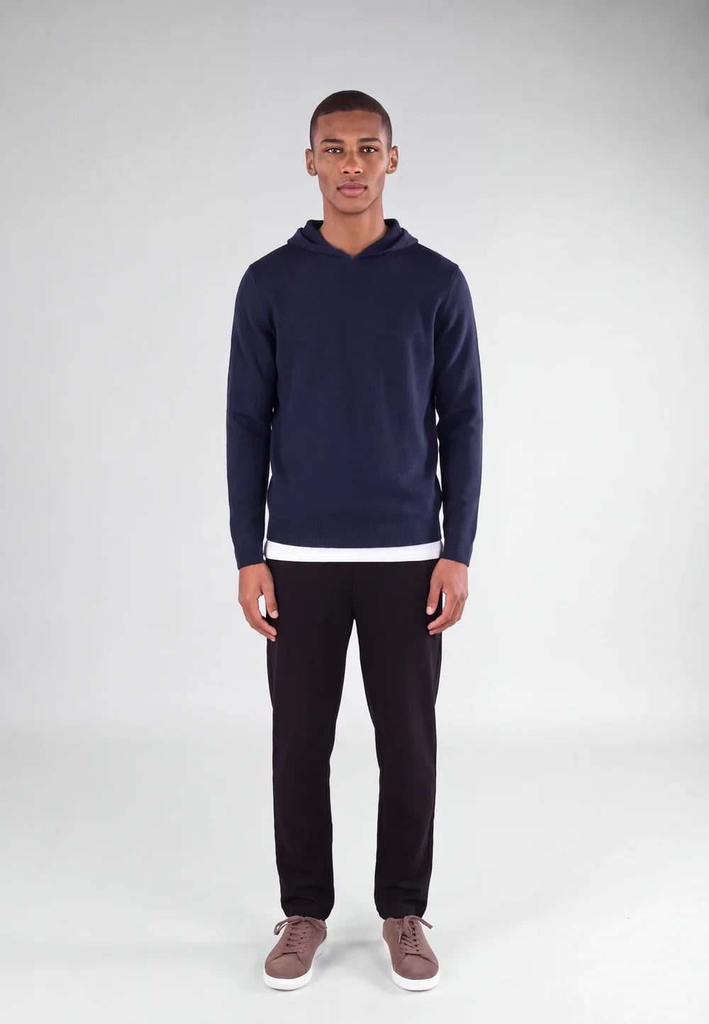 Ciszere Cedric Knitted Hoodie Midnight Ocean Blue