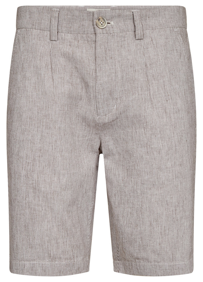 Bruun og Stengade Darion Regular Fit Shorts Brown/White - Mojo Independent Store