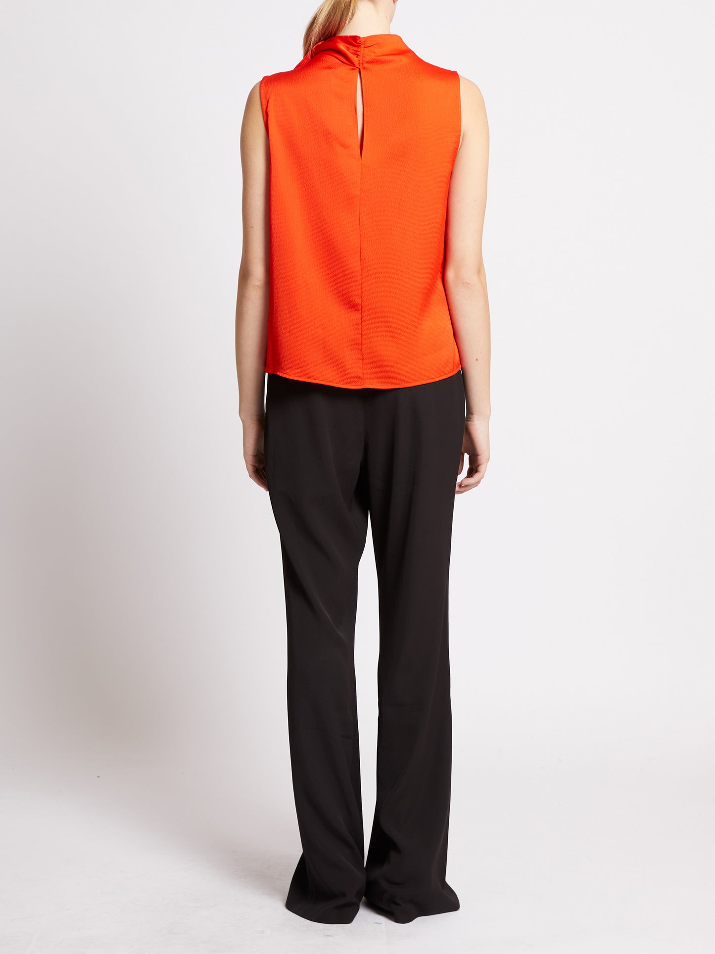 French Connection Eliza Satin Top Flame Orange