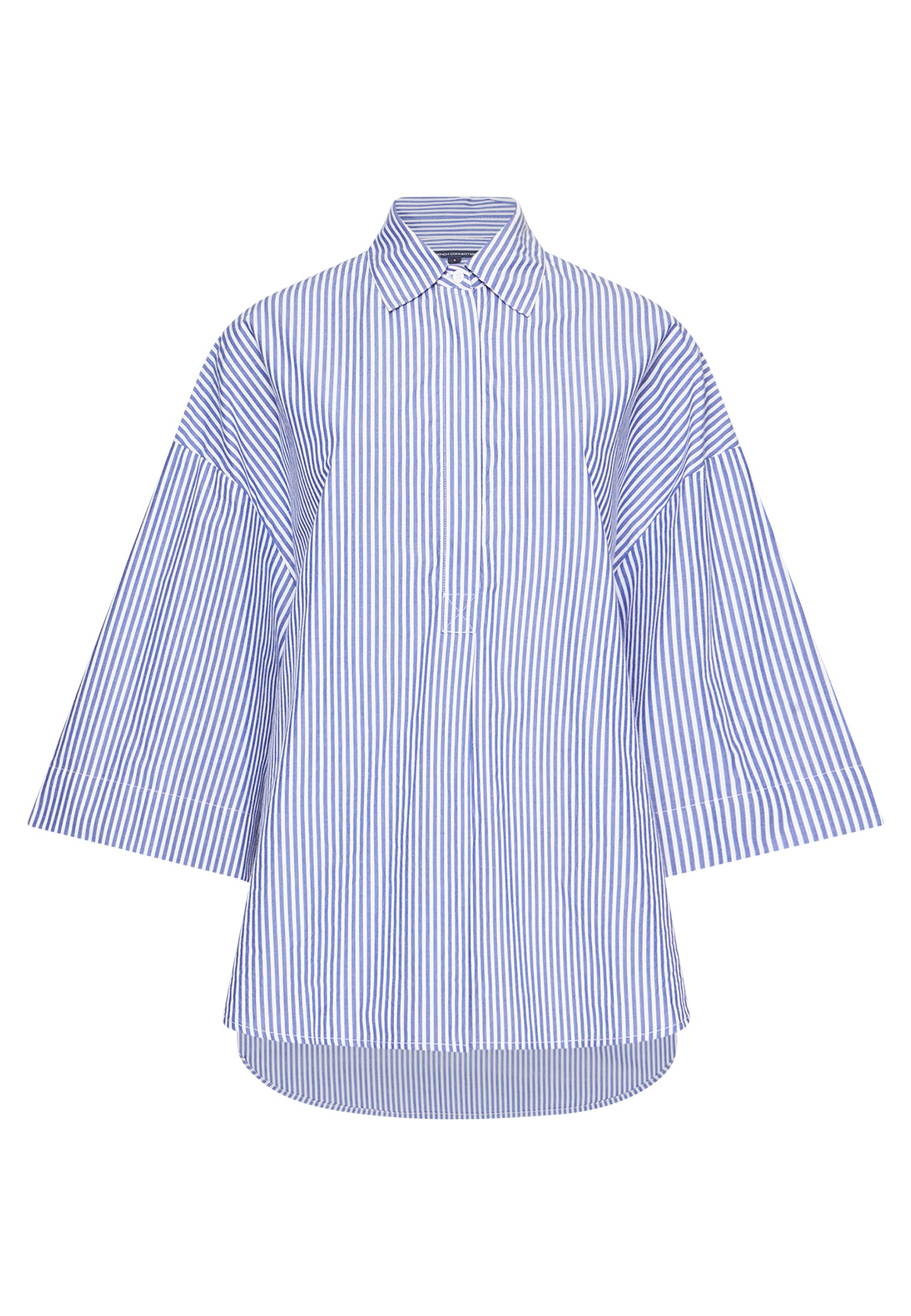 French Connection Rhodes Popover Stripe Linen White/Marine - Mojo Independent Store