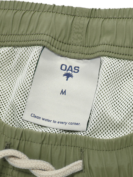 Oas Green Nylon Swim Shorts