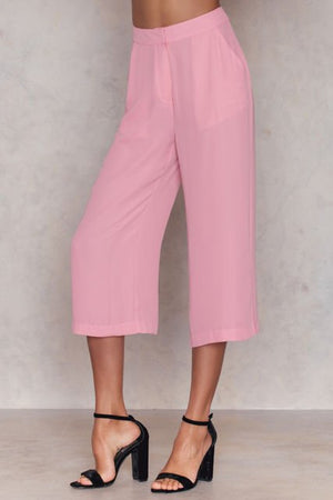 NA-KD Flared Culotte Pants Pink - Mojo Independent Store
