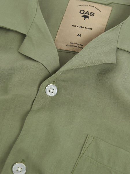 Oas Green Plain Viscose Shirt - Mojo Independent Store