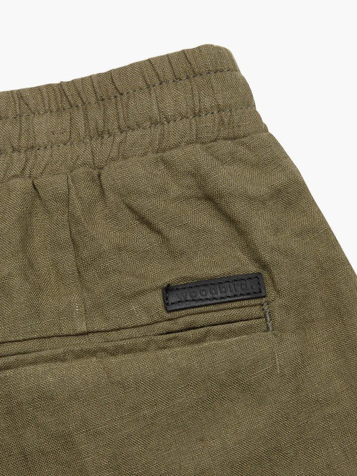 Woodbird Bommy Linen Shorts Army