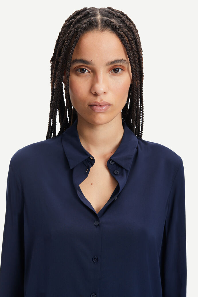 Samsøe Samsøe Milly Shirt Dark Sapphire - Mojo Independent Store