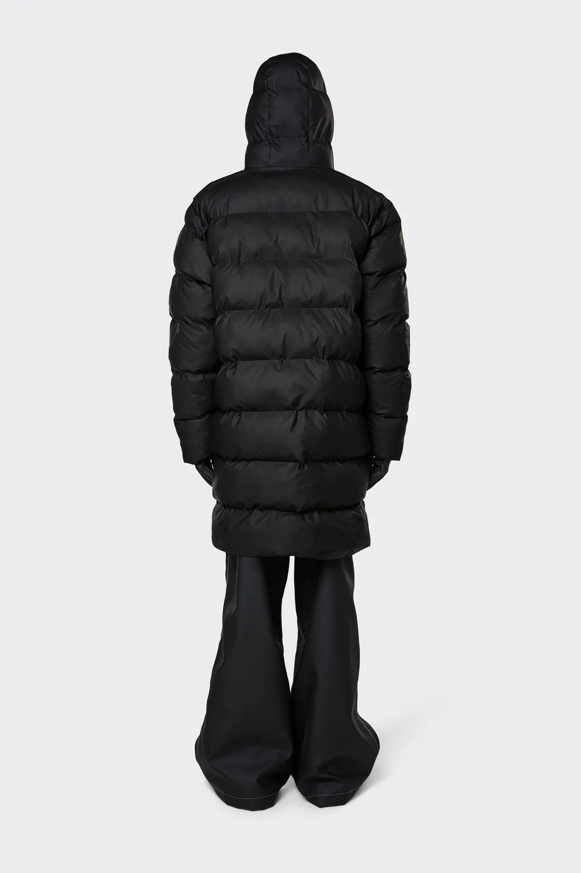 Rains Long Puffer Jacket Black - Mojo Independent Store