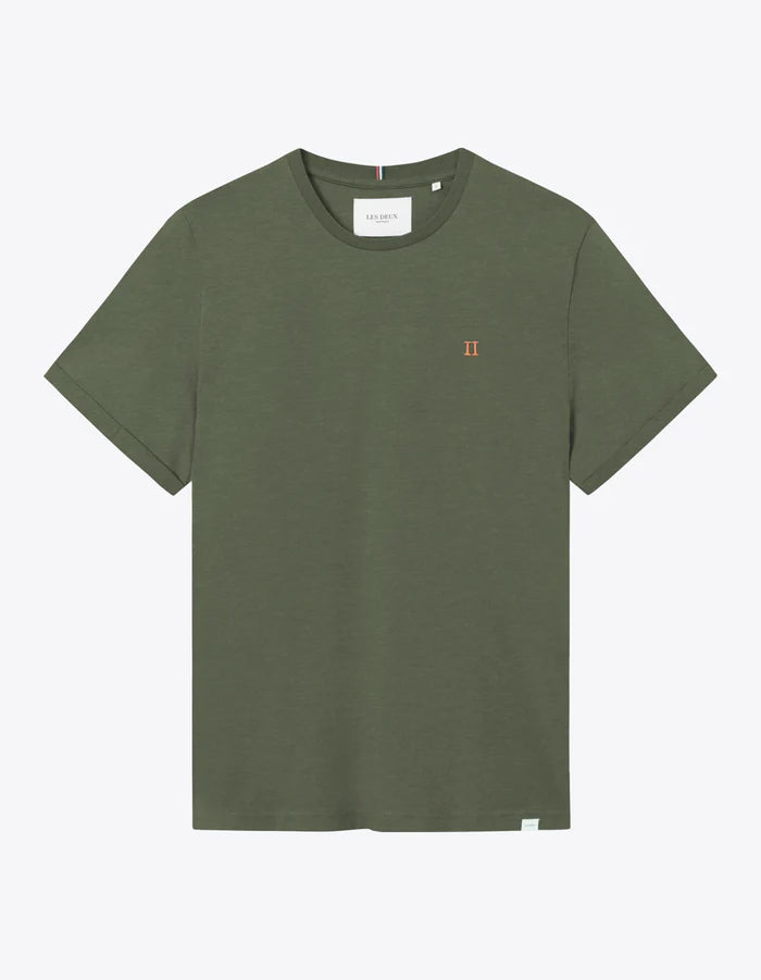 Les Deux Norregaard T-shirt Olive Night/orange - Mojo Independent Store