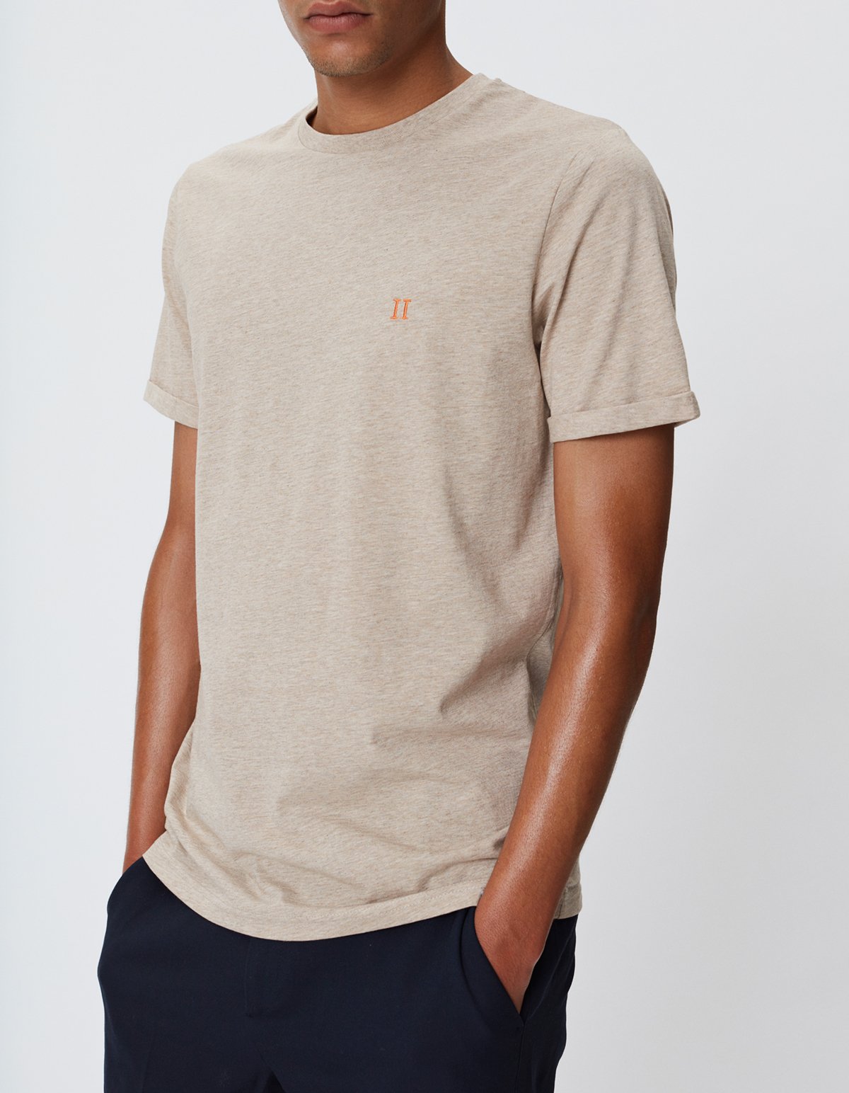 Les Deux Norregaard T-shirt Ivory Melange/Orange - Mojo Independent Store