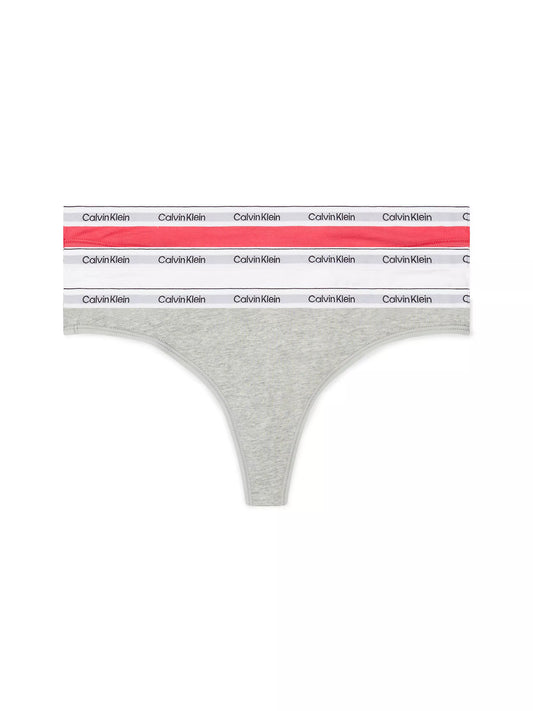 Calvin Klein 3 pack thong Azalea/White/Grey Heather