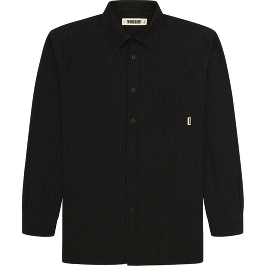 Woodbird Yuzo Struck Shirt Black