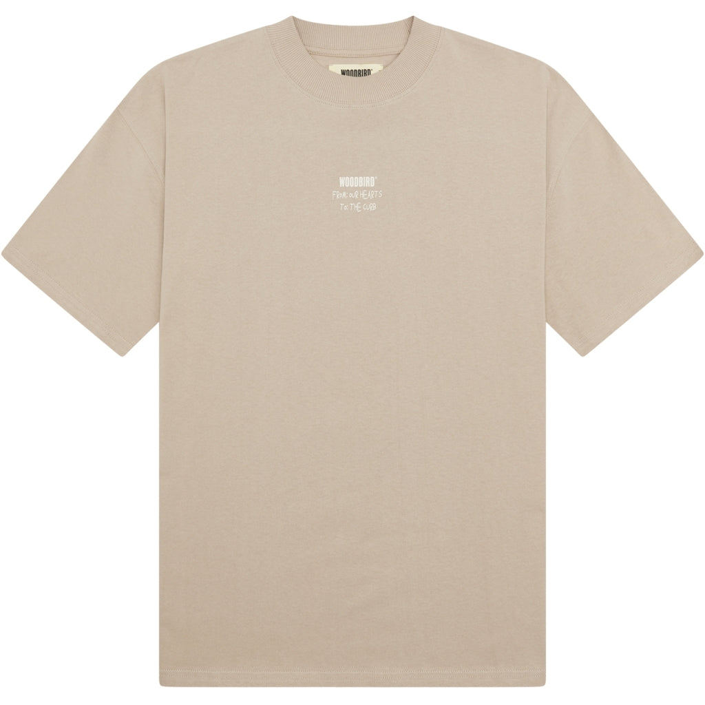 Woodbird Bose Scribbel Tee Taupe Brown