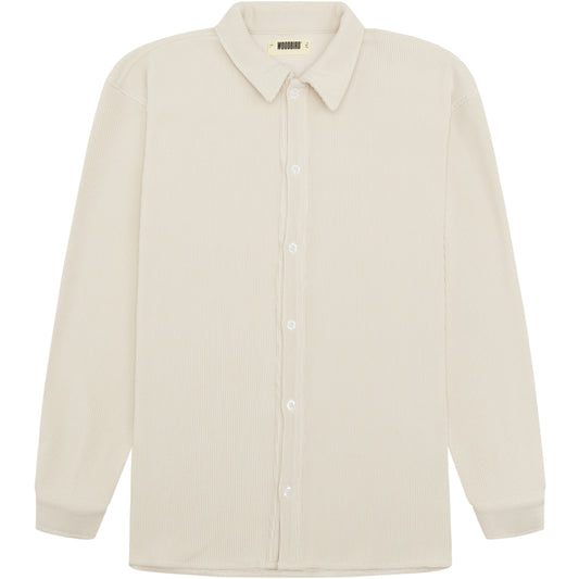 Woodbird Tuck Plisse Shirt Off White