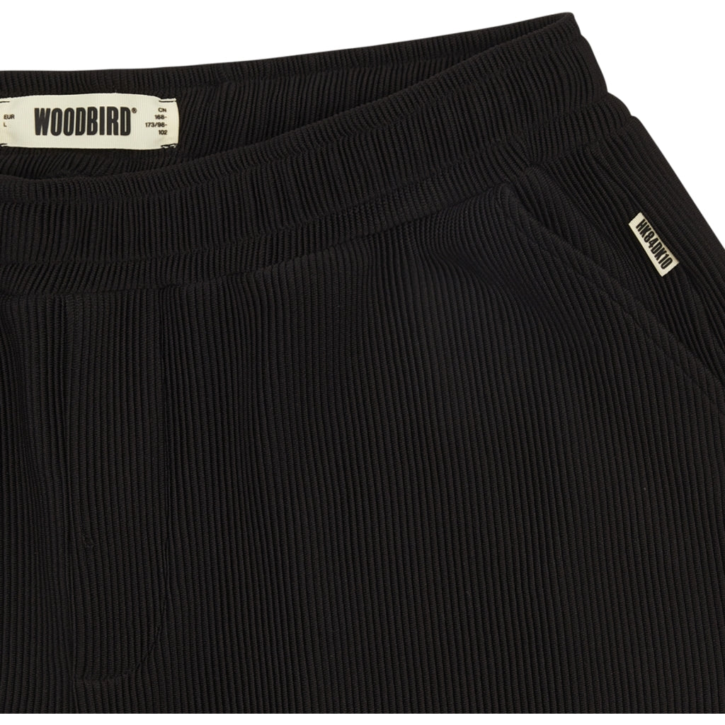 Woodbird Ivo Plisse Pant Black