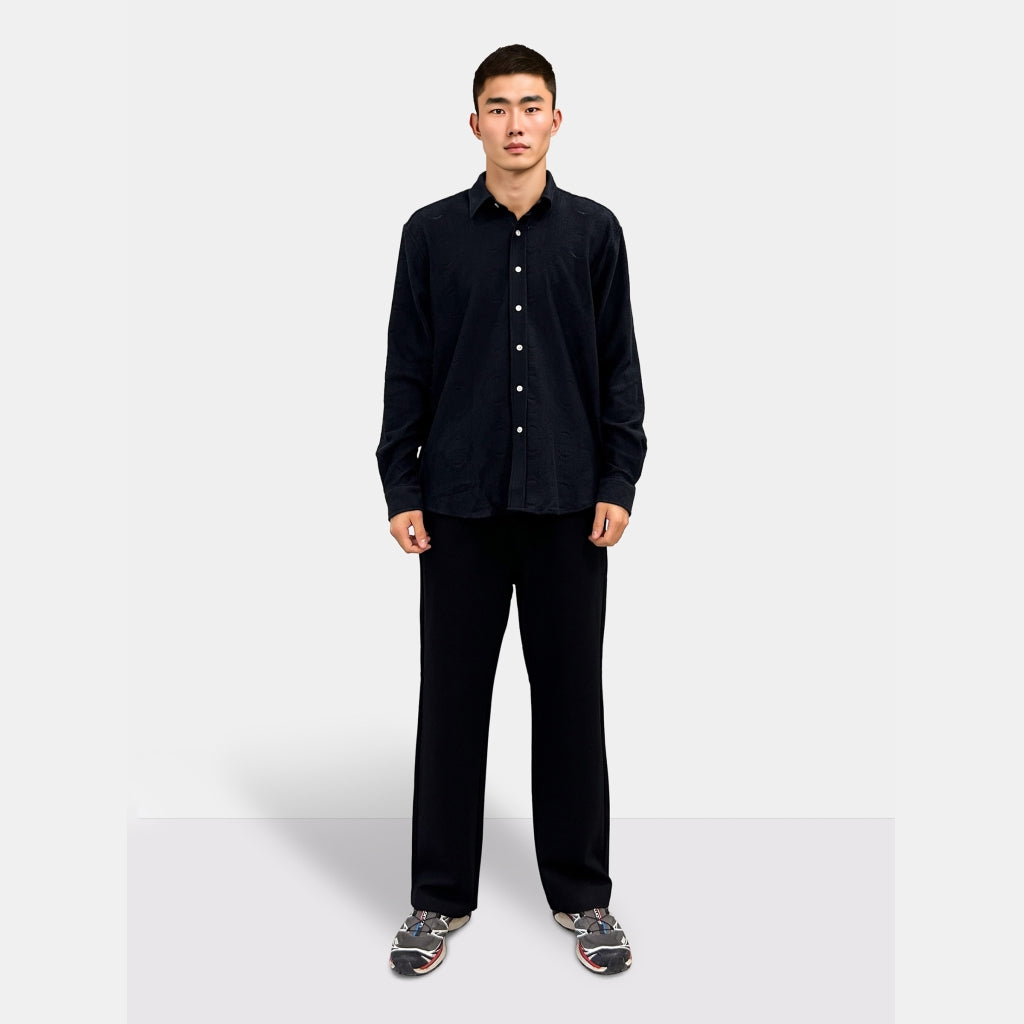 Woodbird Yuzo Knitted Shirt Black