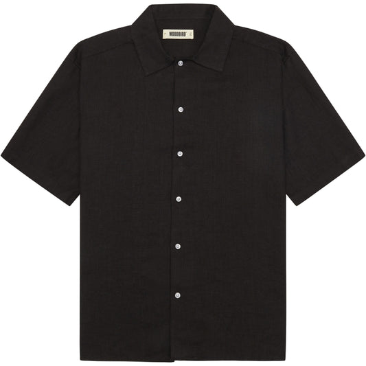 Woodbird Banks Linen Shirt Black