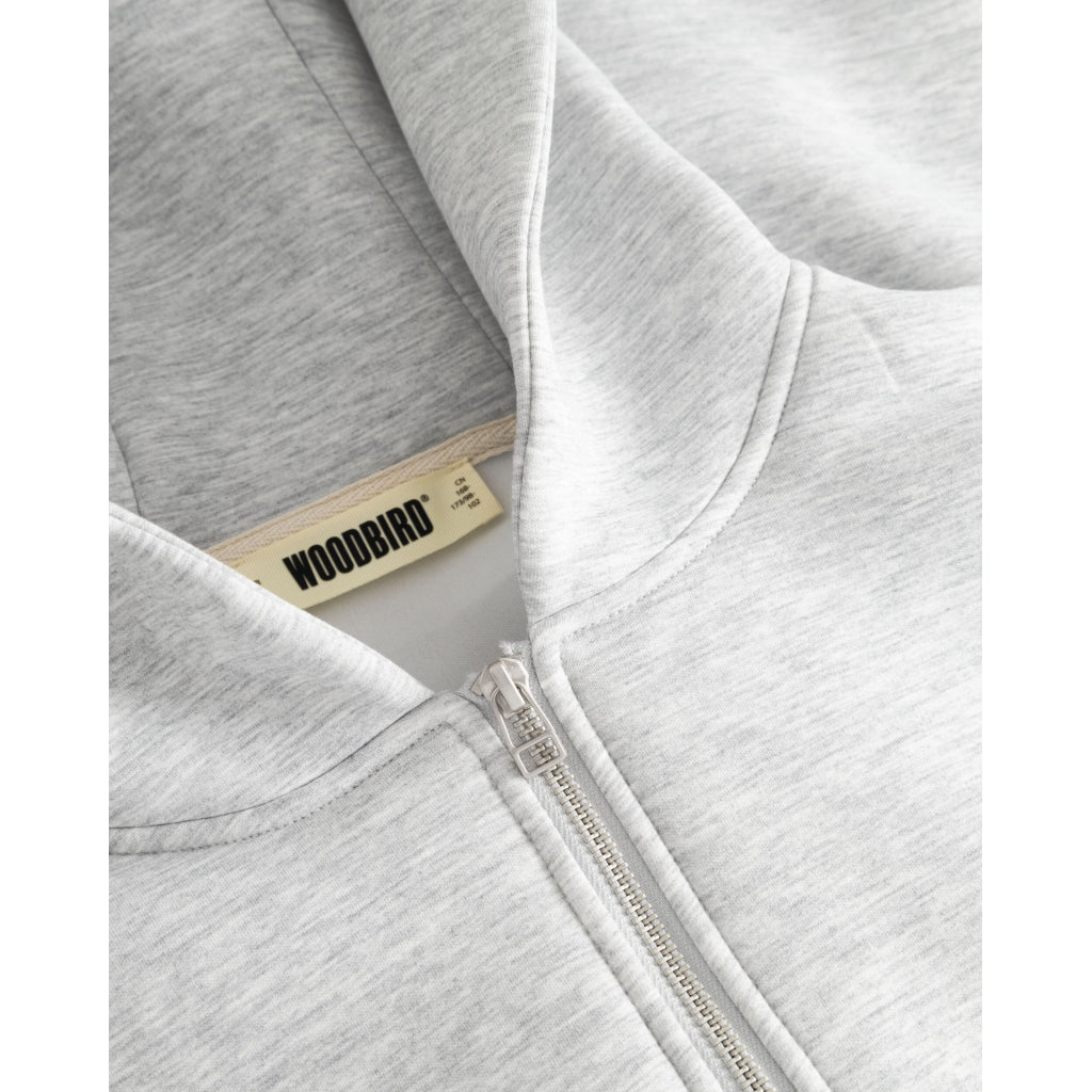 Woodbird Fuji Scooba Zip Hoodie Light Grey Melange - Mojo Independent Store