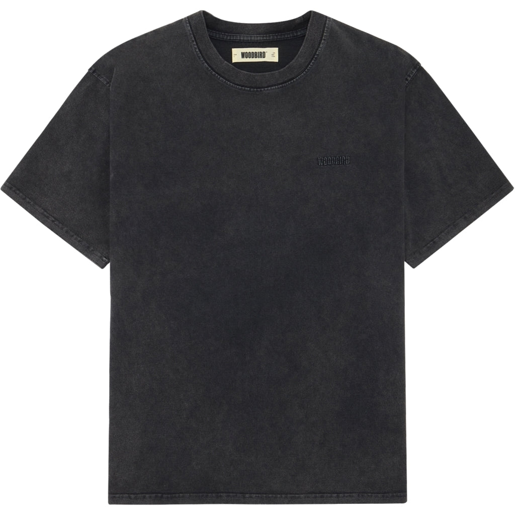 Woodbird Baine Washed Tee Black