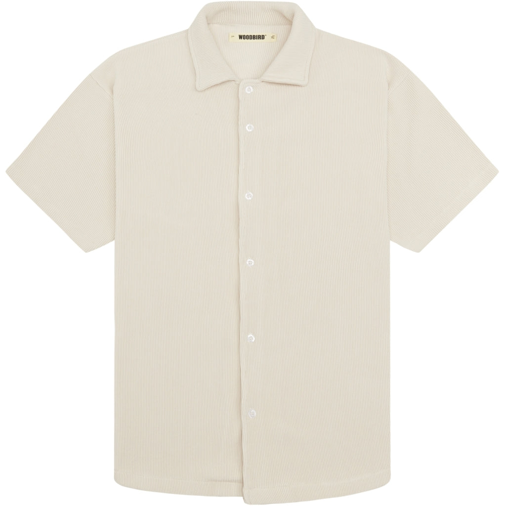 Woodbird Banks Plisse Shirt Off White
