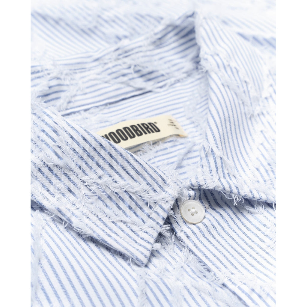 Woodbird Wang Fil Coupe Shirt Blue Stripe - Mojo Independent Store